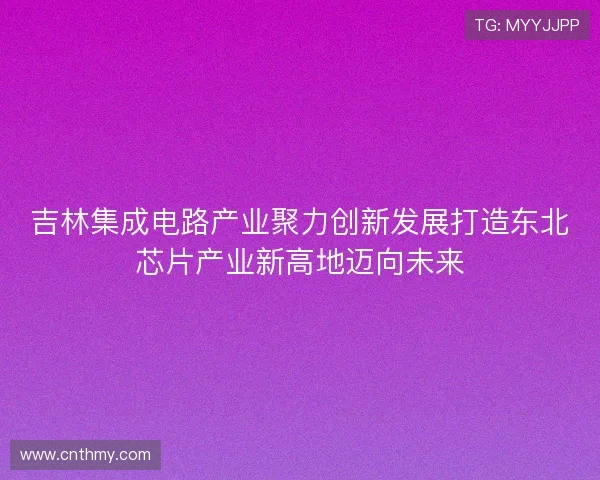 吉林集成电路产业聚力创新发展打造东北芯片产业新高地迈向未来